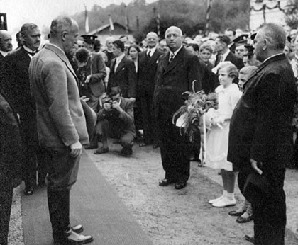 President republiky Dr. Edvard Beneš dne 26. srpna 1937 v Bludově na nádraží