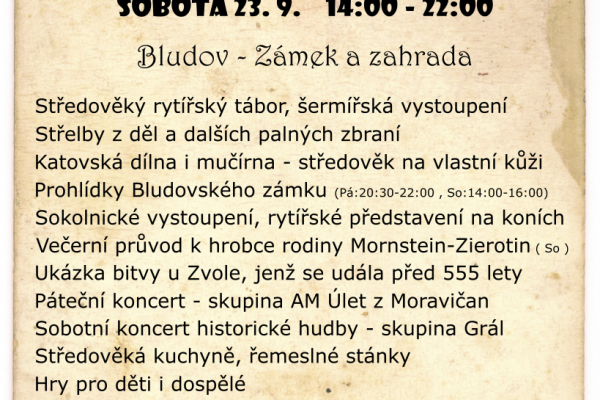 Žerotínské slavnosti a 23 let Pánů z Bludova