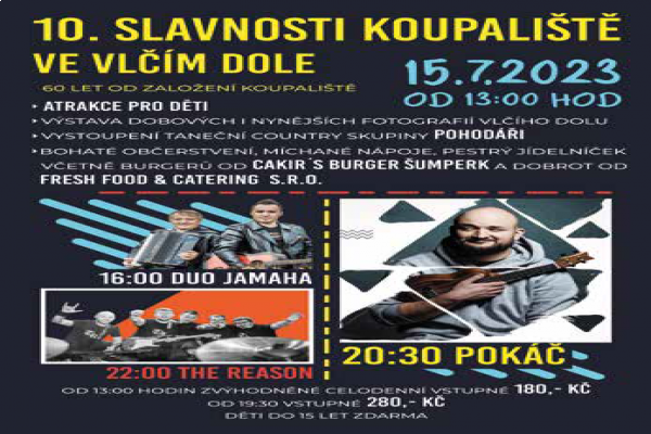 10. Slavnosti koupaliště ve Vlčím dole a 60. výročí založení koupaliště