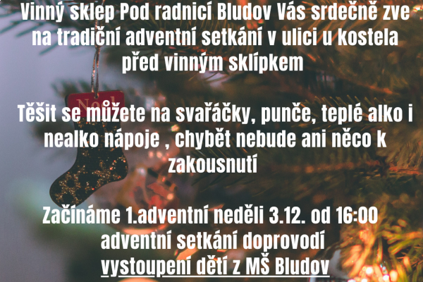 Advent u sklípku - vystoupení dětí z MŠ Bludov