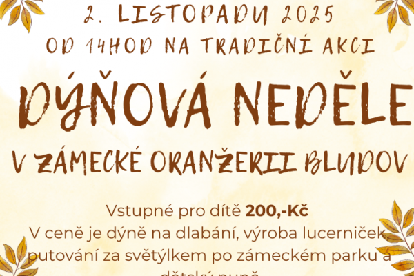 Dýňová neděle v Zámecké oranžerii Bludov