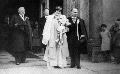 Gabriela Zierotinová na své svatbě v Brně 29. 4. 1947 