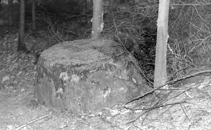 Záhadný kámen pod starým hradem.