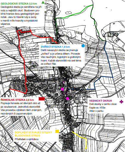 Orientační mapa soustavy dětských naučných stezek 