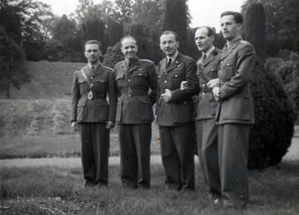 England, Cholmondeley, 1941; Captain Karel Hlasny (far right) with other Czechoslovak officers