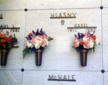 California, Monterey Cemetery, September 1991 The grave of Karel Hlasny (1911 - 1982).