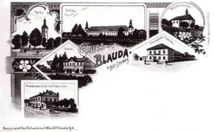 Pohlednice z Bludova z roku 1900. 