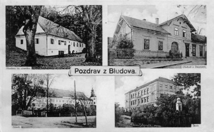 Pohlednice z Bludova z roku 1921.
